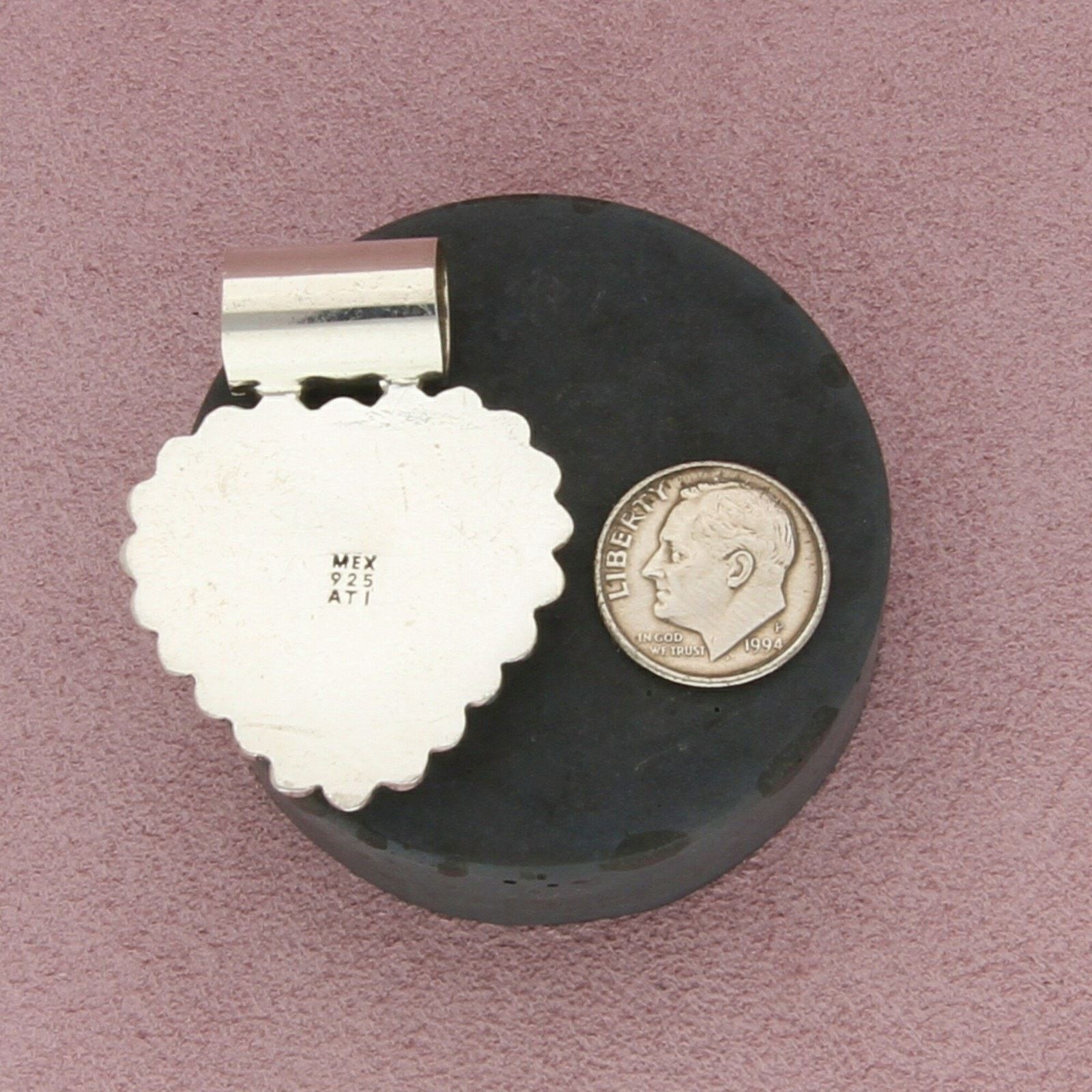 Mexicana mexico sterling silver vintage beaded dome heart pendant Size ONE SIZE - 3 Thumbnail
