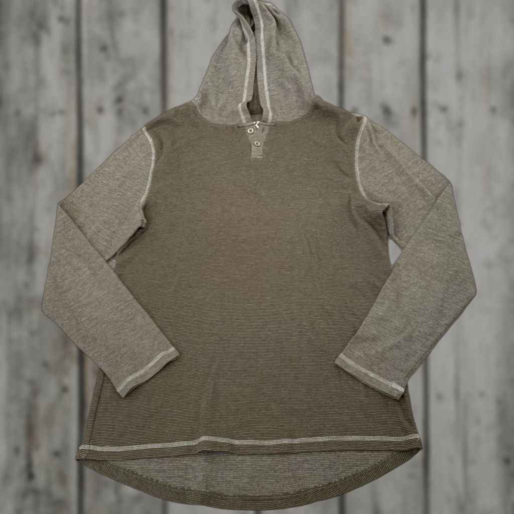 Buckle Black BKE Buckle T-Shirt Mens M Green Henley Long Sleeve Waffle Knit Regular Fit Bod Size US M / EU 48-50 / 2 - 1 Thumbnail