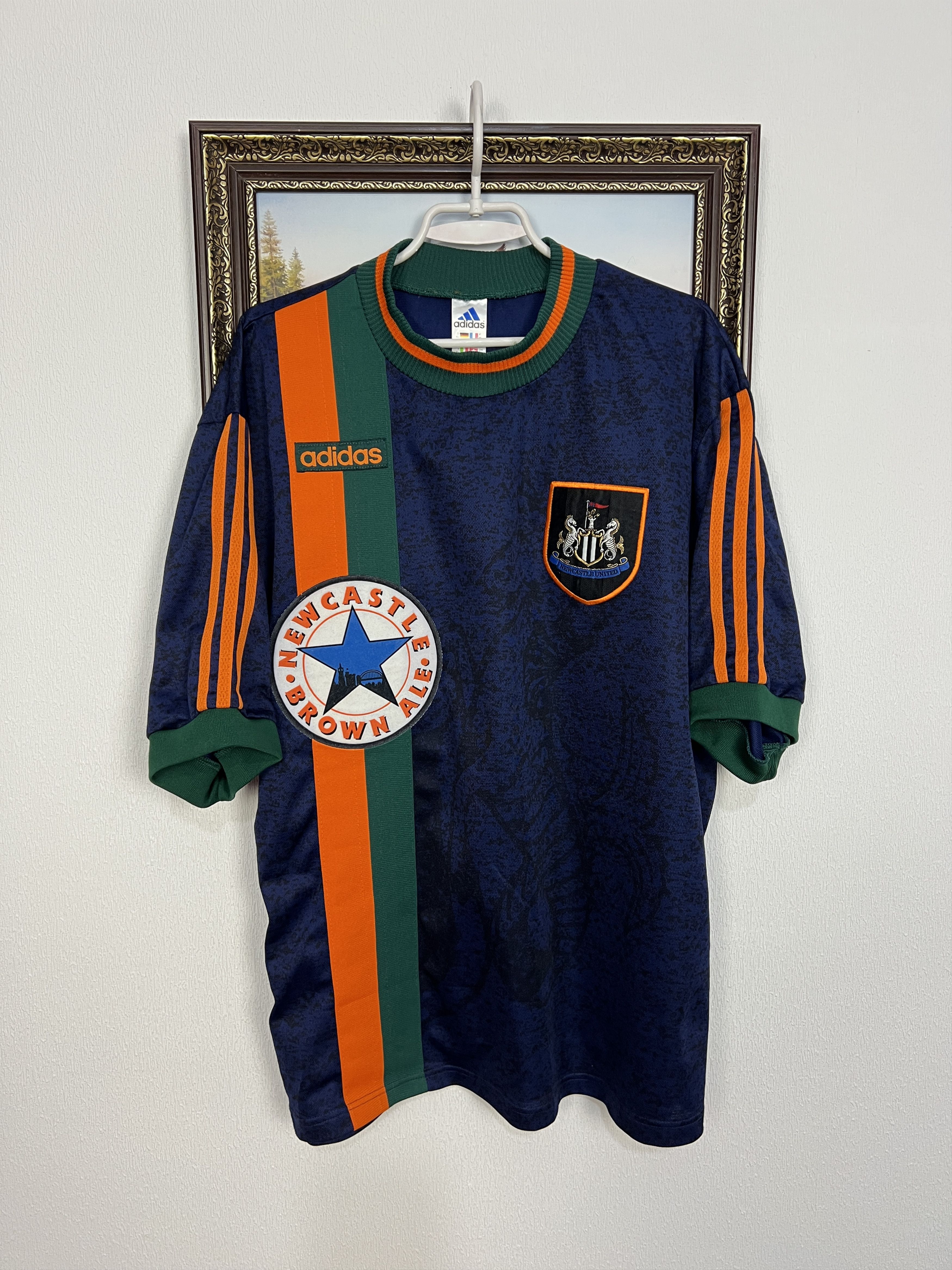 Adidas Newcastle Away football shirt 1997 Soccer Jersey Trikot Rare Size US XL / EU 56 / 4 - 1 Thumbnail