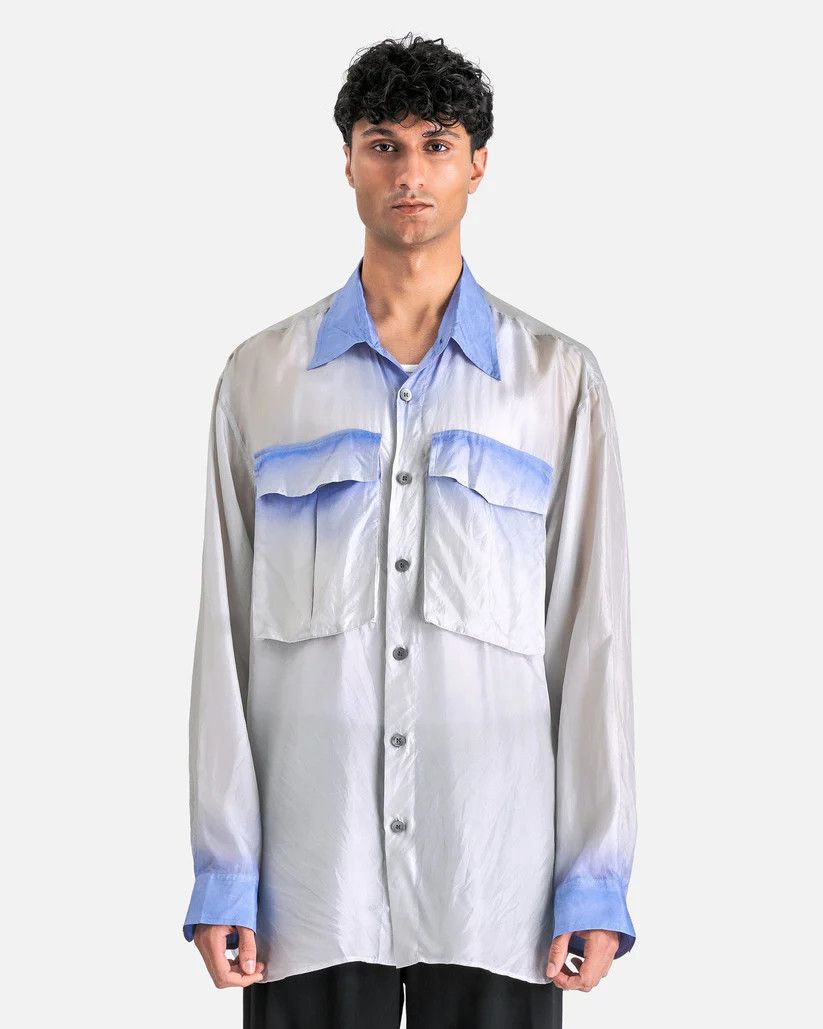 Dries Van Noten o1s1v1r1oon0925 Calander Tris Shirt in Blue Size US M / EU 48-50 / 2 - 1 Thumbnail