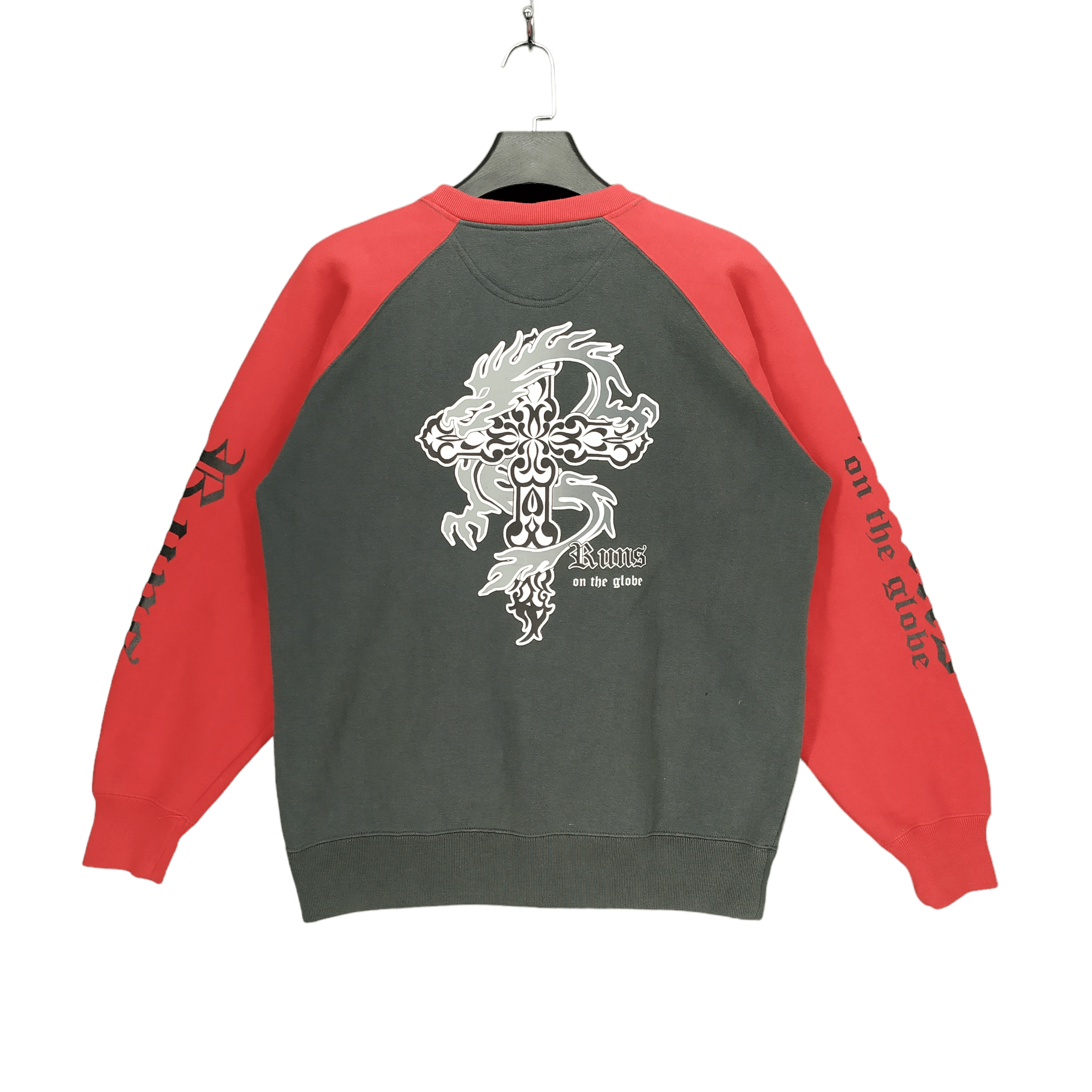 Runs Grateful Brand On The Globe Printed Sweatshirts #955-38