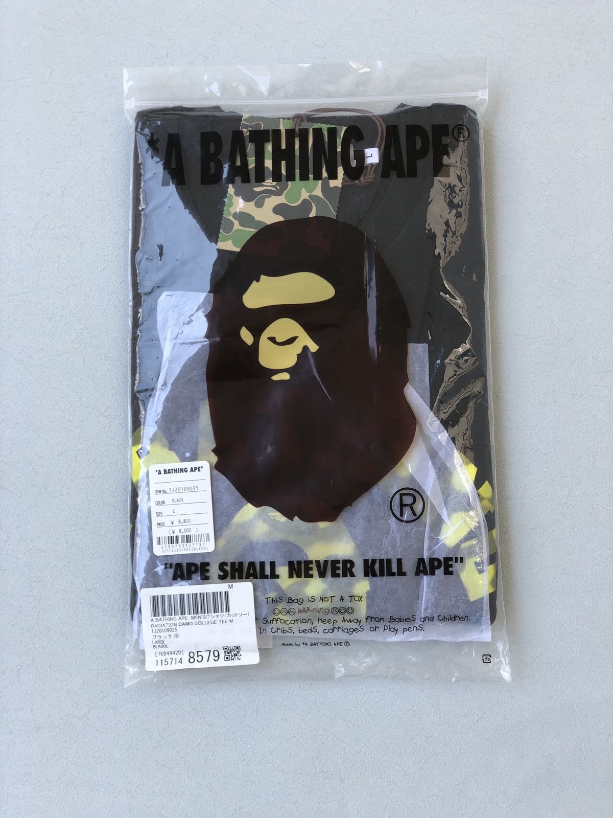 Bape Radiation Camo College Tee Size US L / EU 52-54 / 3 - 3 Thumbnail