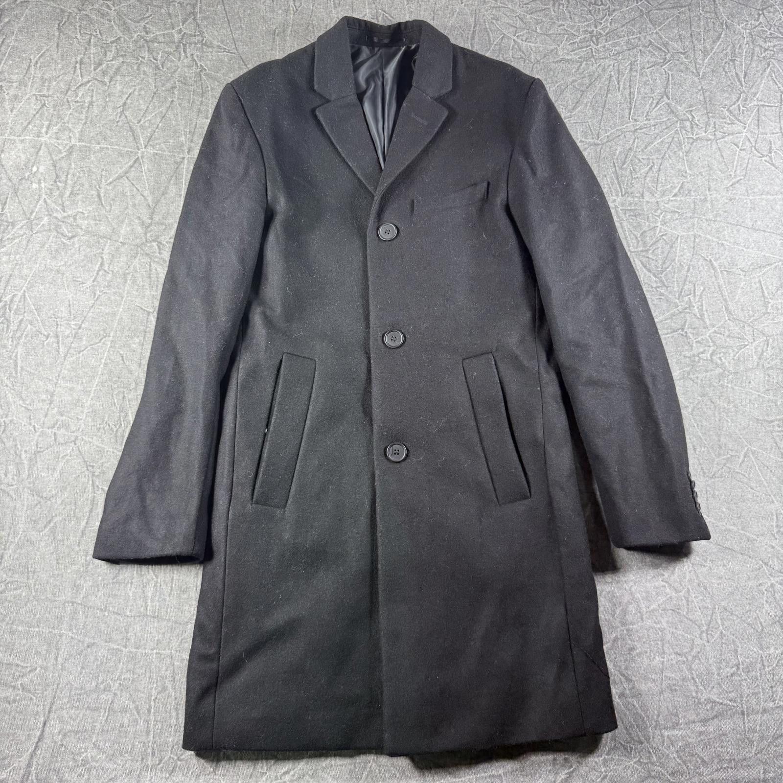 H&M H&M Coat Men's 36R Black Single-Breasted Wool Blend Size US M / EU 48-50 / 2 - 2 Thumbnail