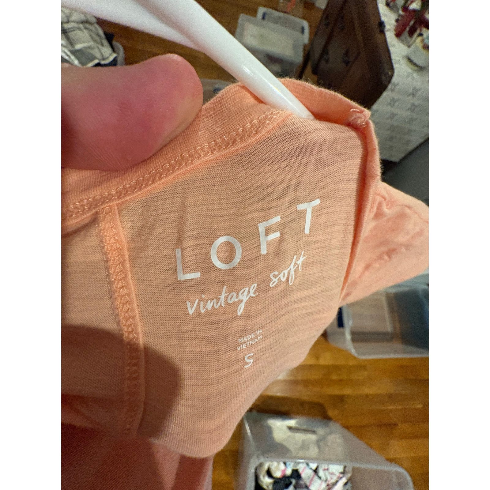 Loft LOFT Vintage Soft Women’s Small Peach Short Sleeve T-Shirt Size S / US 4 / IT 40 - 3 Thumbnail