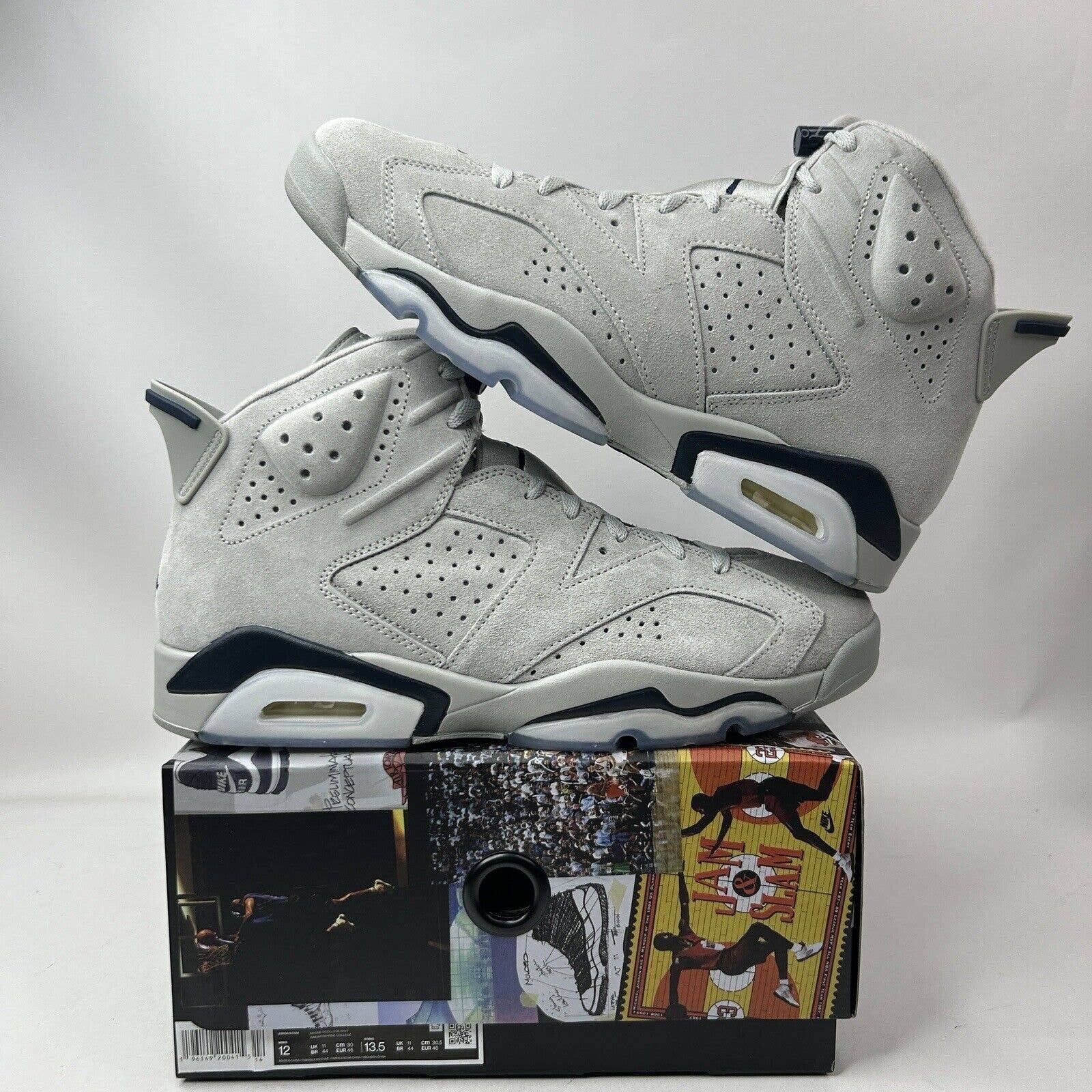 image of Nike Air Jordan 6 Retro “Georgetown” 2023 Shoes in Grey, Men's (Size 12)