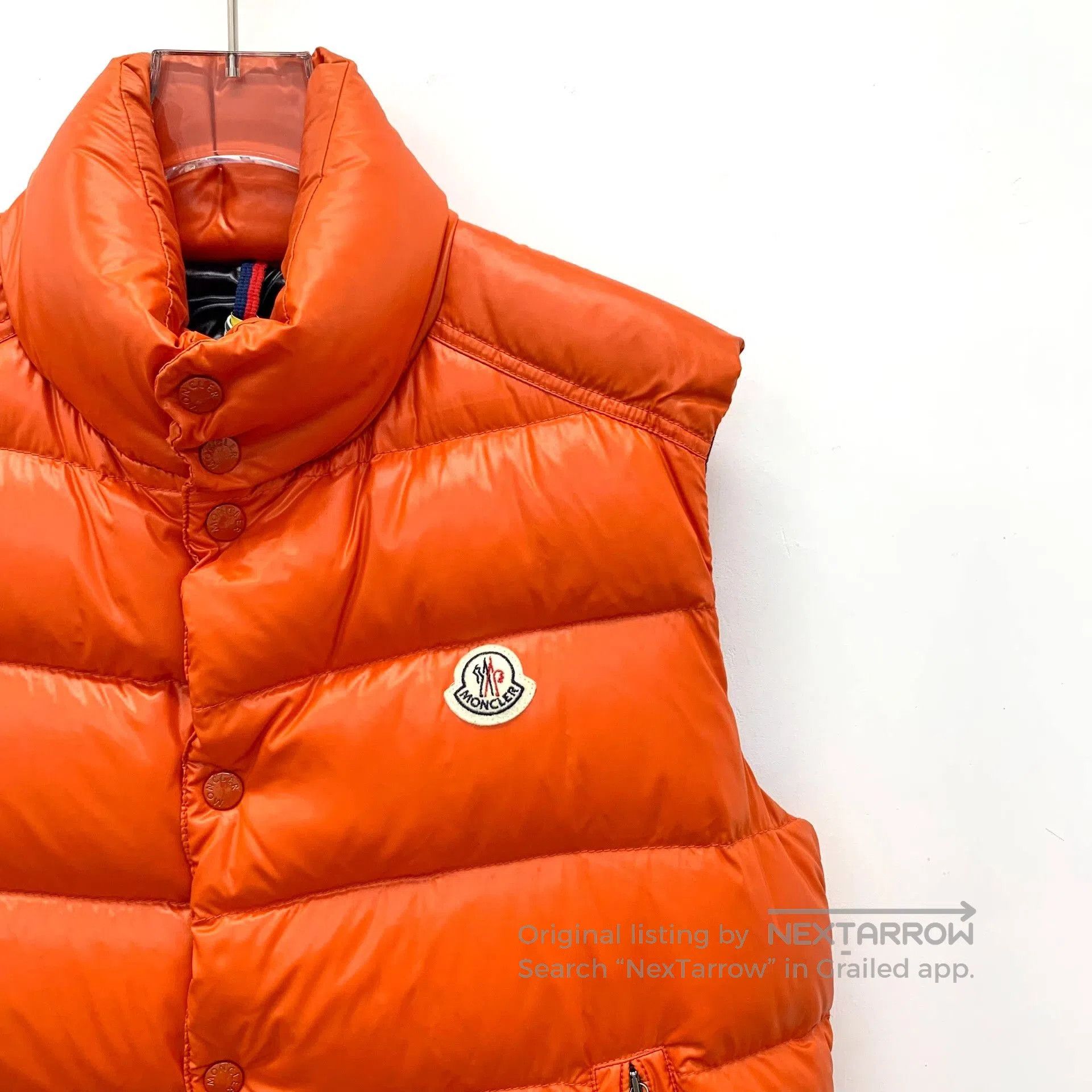 Moncler Moncler Tib Series Orange Logo Sleeveless Down Vest. Size US M / EU 48-50 / 2 - 3 Thumbnail