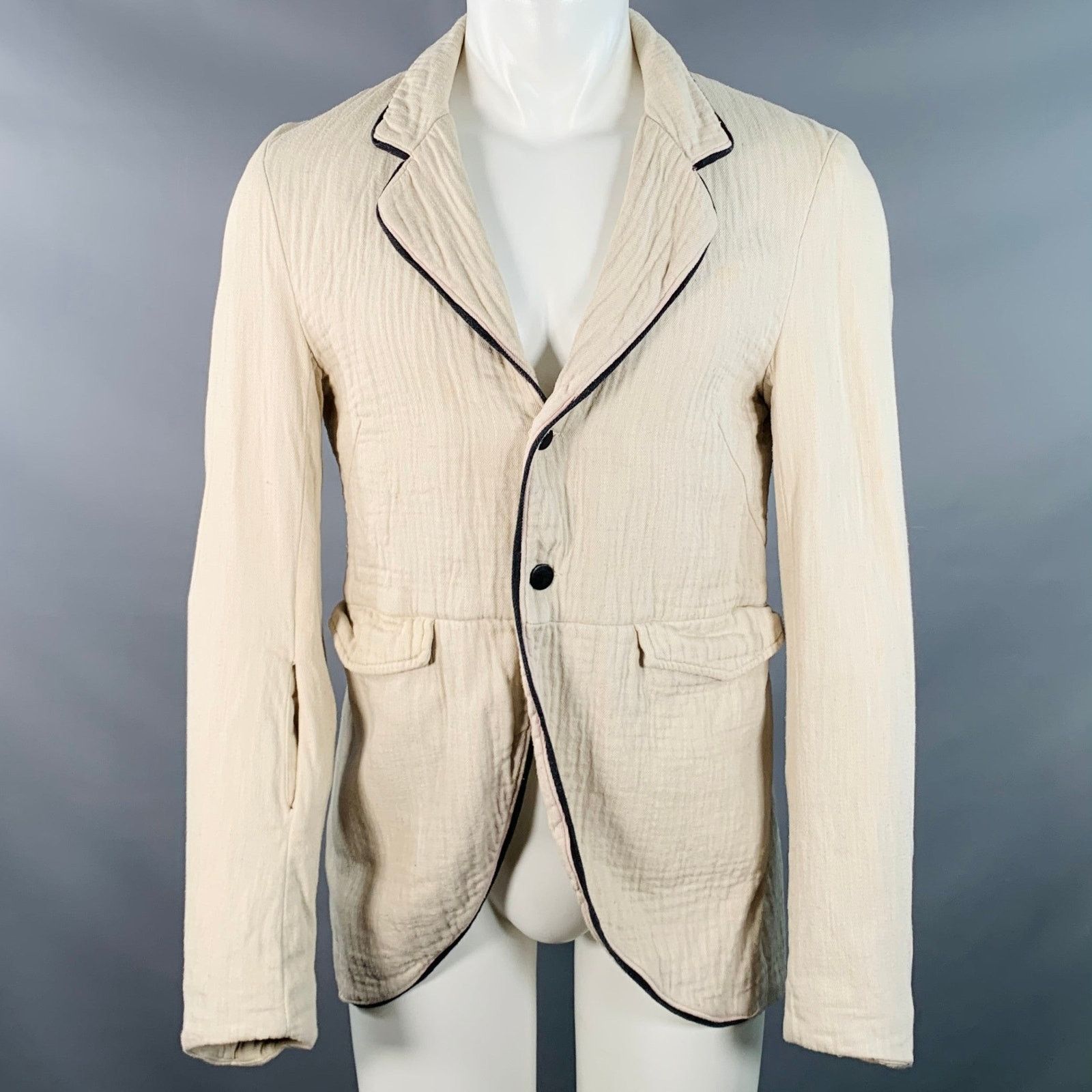 Nice Collective NICE COLLECTIVE Size M Beige Brown Textured Cotton Jacket Size US M / EU 48-50 / 2 - 1 Thumbnail