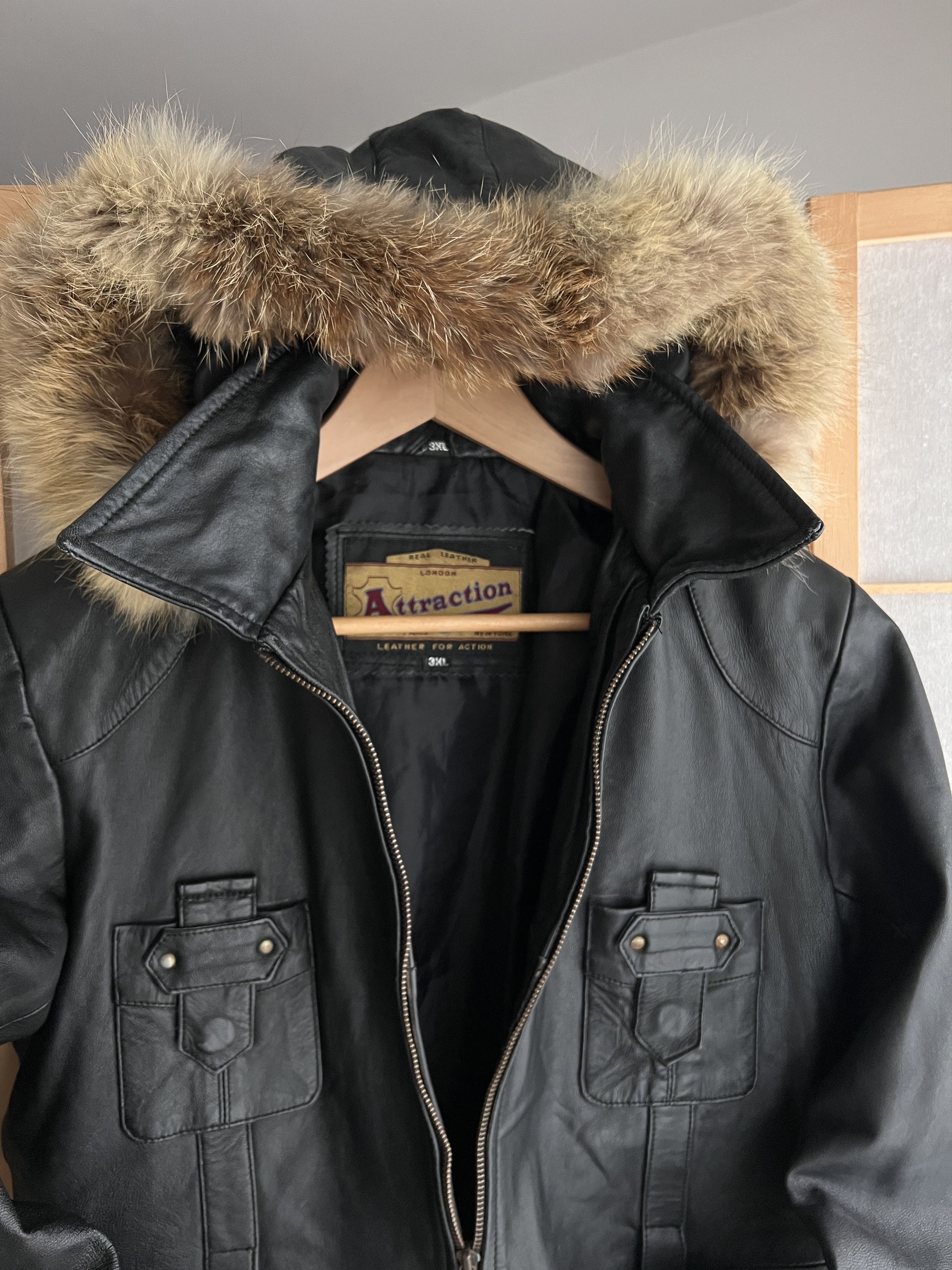 If Six Was Nine Avant garde VTG 00s real leather fur hood jacket y2k hype Size M / US 6-8 / IT 42-44 - 10 Thumbnail