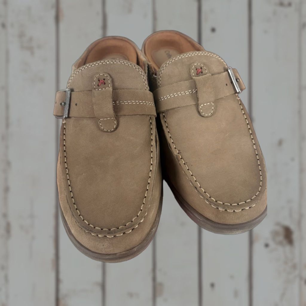 Vintage Cobb Hill Bailee Slides Womens Size 8M Brown Suede Sandal Casual Travel Workwear Platform 1in Cushioned Slip-Ons Rubber Sole Shoes Womens Size US 8 / IT 38 - 1 Thumbnail