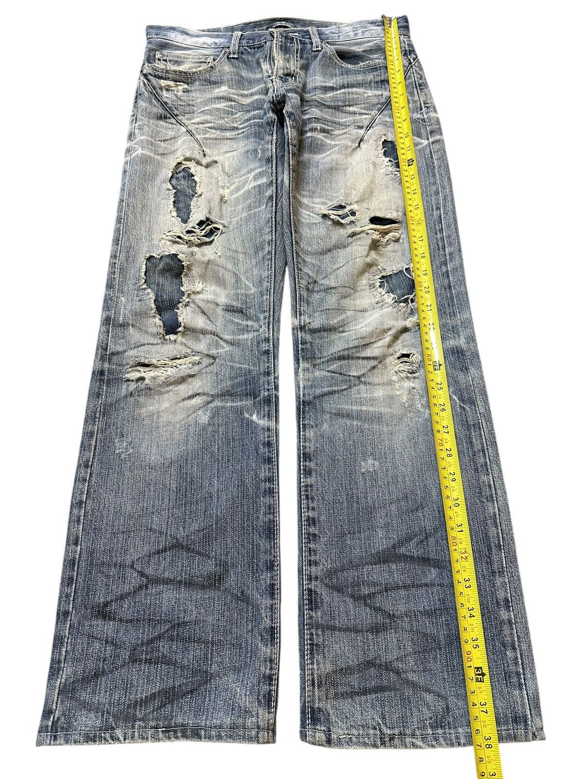 If Six Was Nine Vintage Japanese Brand Blue Faded Distressed Loose Jeans Size US 32 / EU 48 - 12 Thumbnail