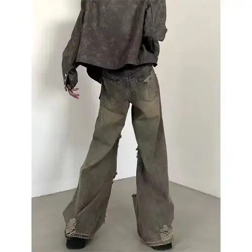Jean Distressed Ripped Straight Leg Jeans Size US 32 / EU 48 - 3 Thumbnail