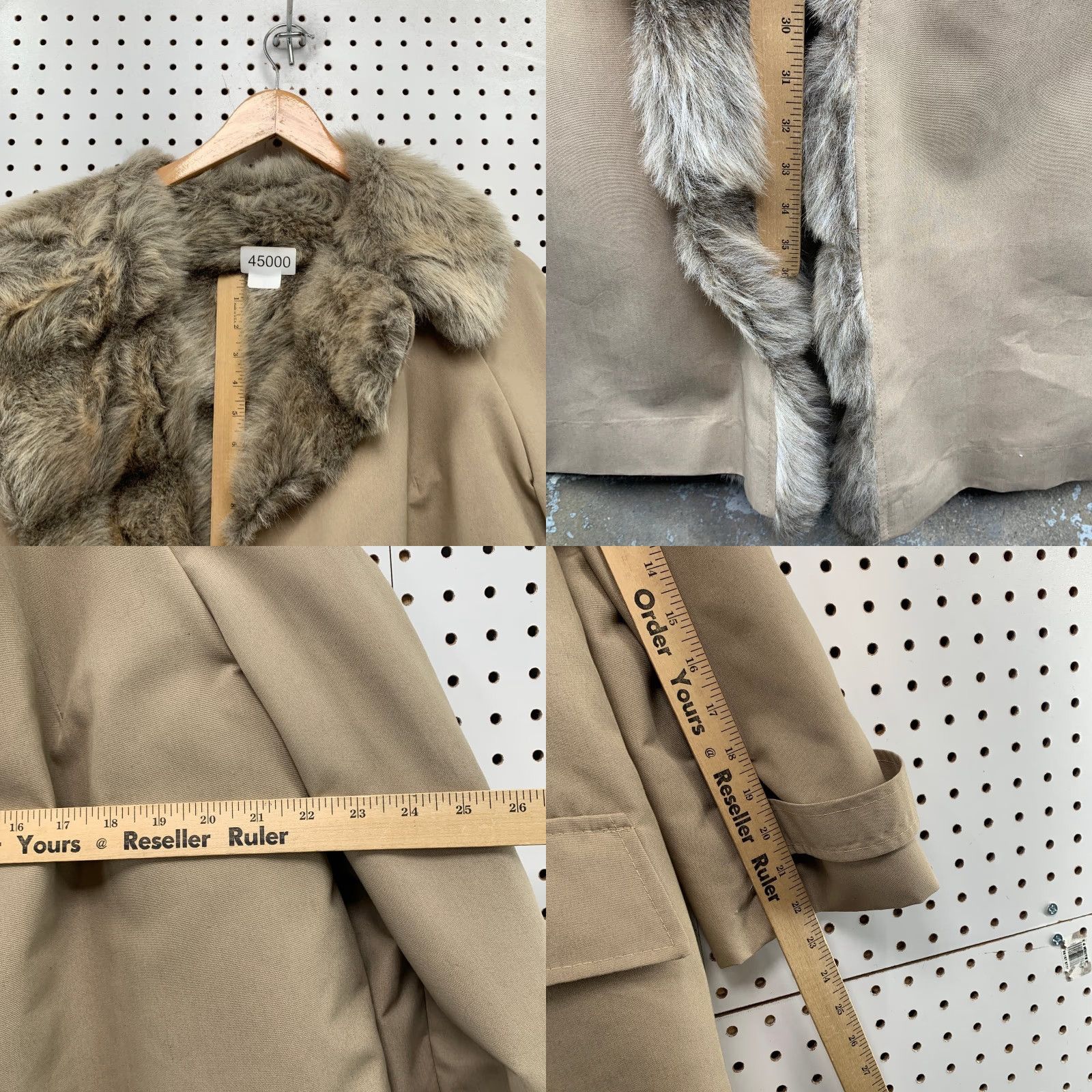 Vintage VINTAGE Montgomery Ward Trench Coat Womens Large Beige Faux Fur Penny Lane Coat Size L / US 10 / IT 46 - 8 Thumbnail