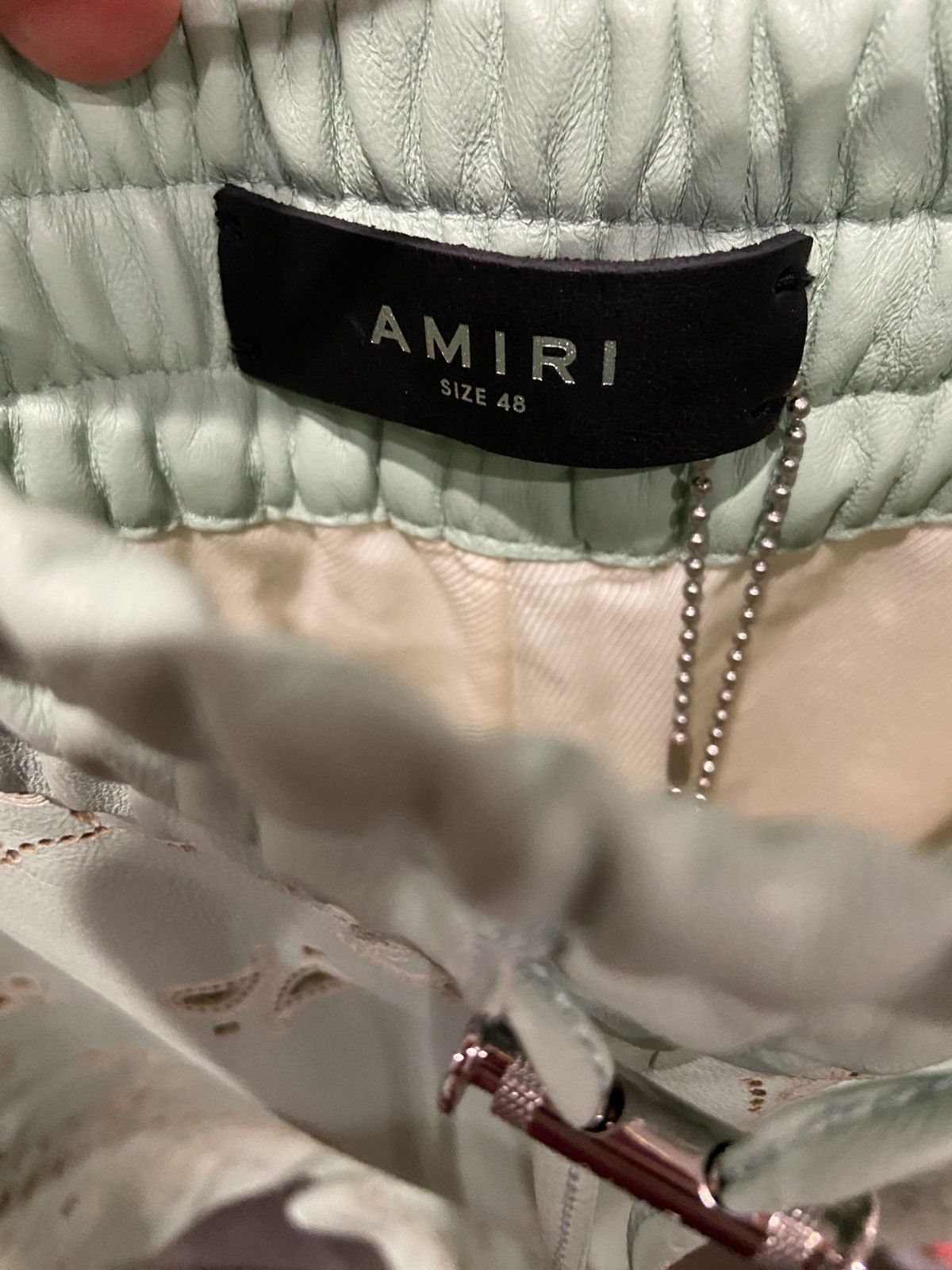 Amiri Amiri green bandana leather shorts ($1.9k) Size US 32 / EU 48 - 5 Thumbnail