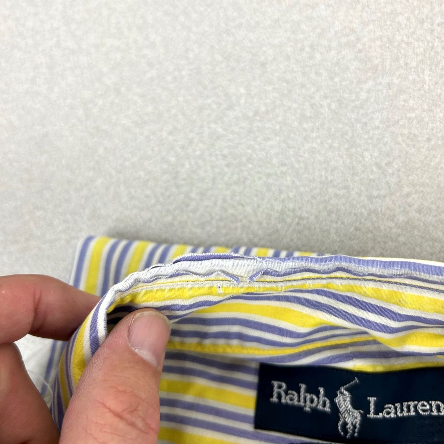 Ralph Lauren Ralph Lauren Blake Striped Short Sleeve Shirt Mens L Yellow Purple Button-Down Collared Embroidered Pony Casual Summer Styled Shirt Size US L / EU 52-54 / 3 - 4 Thumbnail
