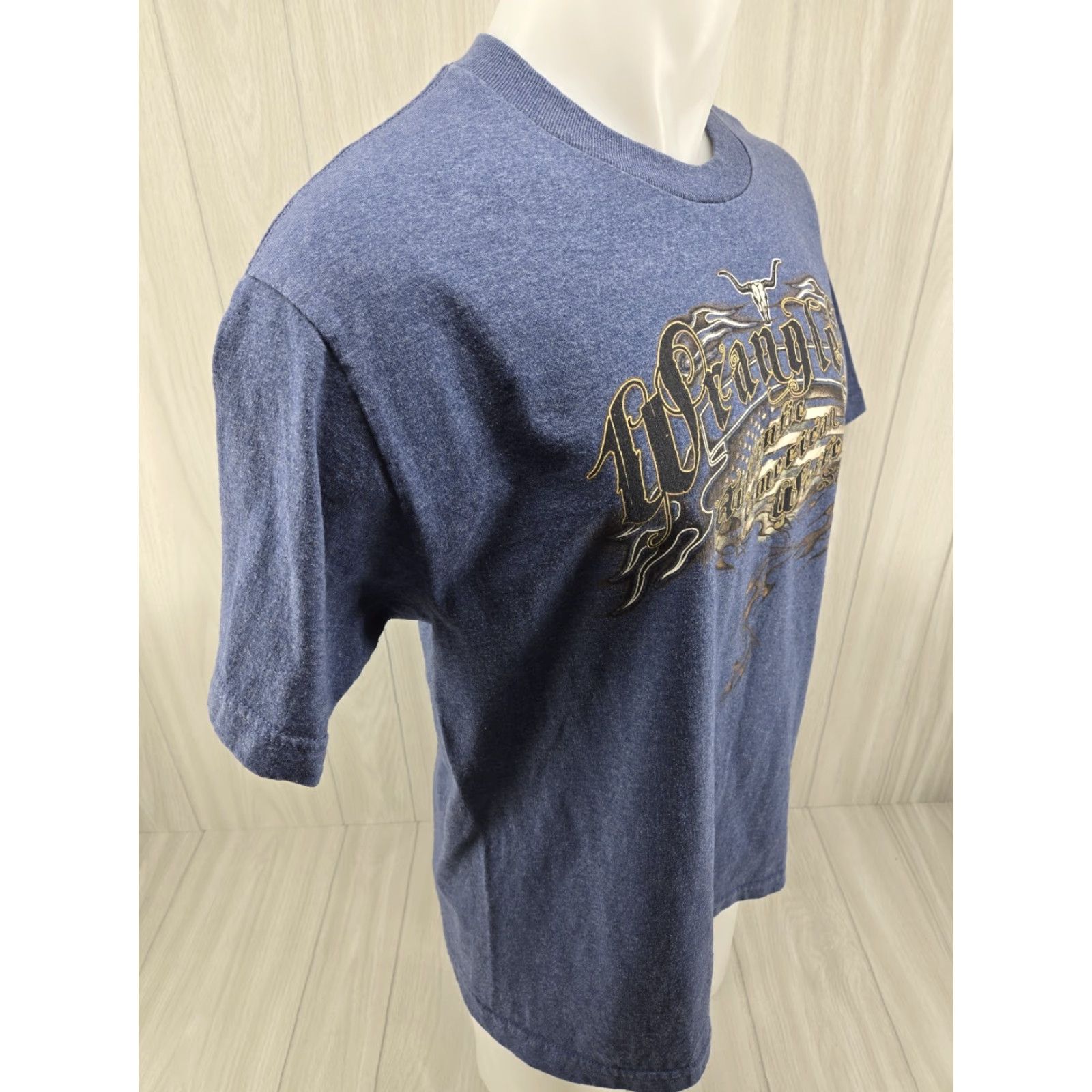 Wrangler Wrangler Shirt Mens Large Blue Short Sleeve American Flag Crew T Shirt Tee Size US L / EU 52-54 / 3 - 6 Thumbnail