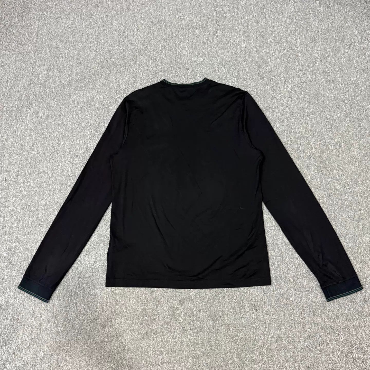Prada Prada Black Hem Logo Long Sleeve Tee L 95 New Size L / US 10 / IT 46 - 2 Thumbnail