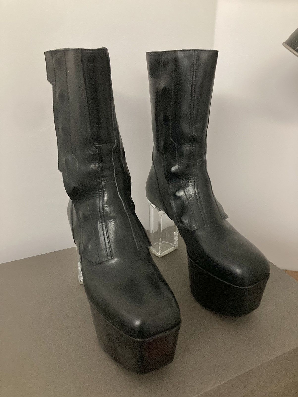 Rick Owens NEVER WORN Biker platform leather boots by Rick Owens Size US 9 / EU 42 - 13 Thumbnail