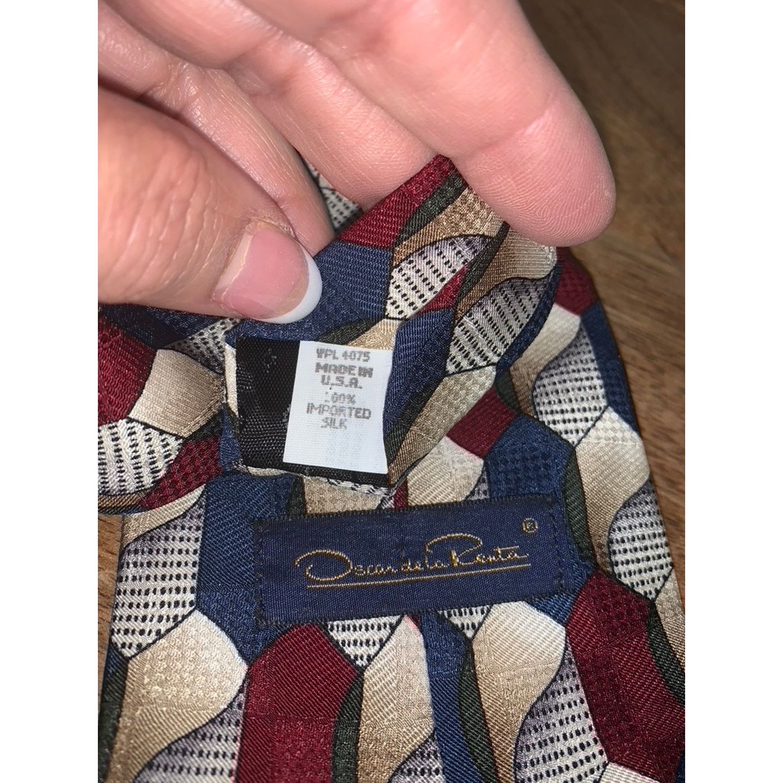Oscar De La Renta Oscar de la Renta Men's Geometric Silk Necktie Multicolor Size ONE SIZE - 3 Thumbnail
