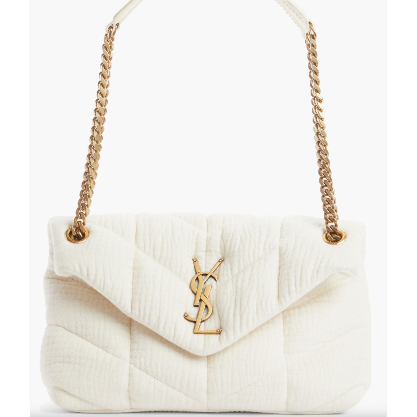 Yves Saint Laurent Saint Laurent YSL Cotton Twill White Shoulder Crossbody Bag Size ONE SIZE - 3 Thumbnail