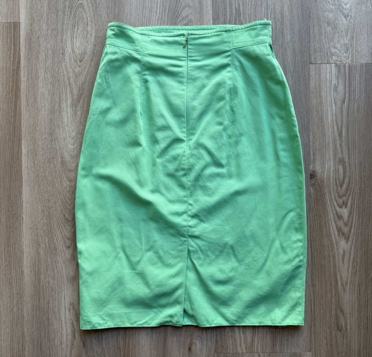 Escada Vintage Escada Green Cotton Midi Skirt Size 36" / US 14 / IT 50 - 4 Thumbnail