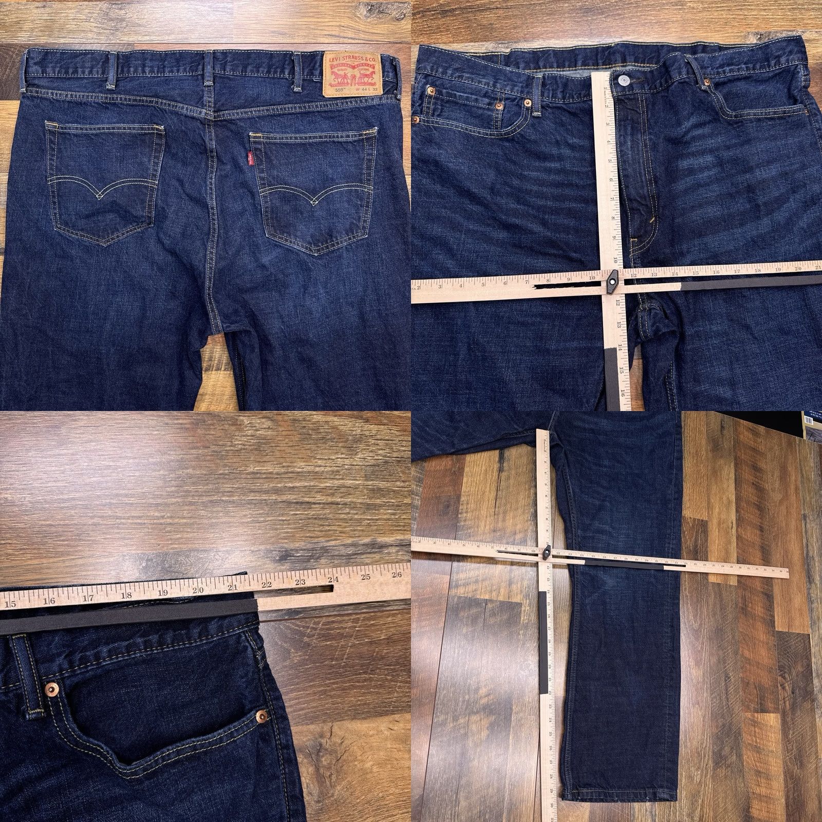 Levi's Levi's 559 Relaxed Straight Jeans Men 44x32 Blue Denim Medium Wash 5-Pocket Stretch Distressed No N/A? Size US 44 / EU 60 - 8 Thumbnail