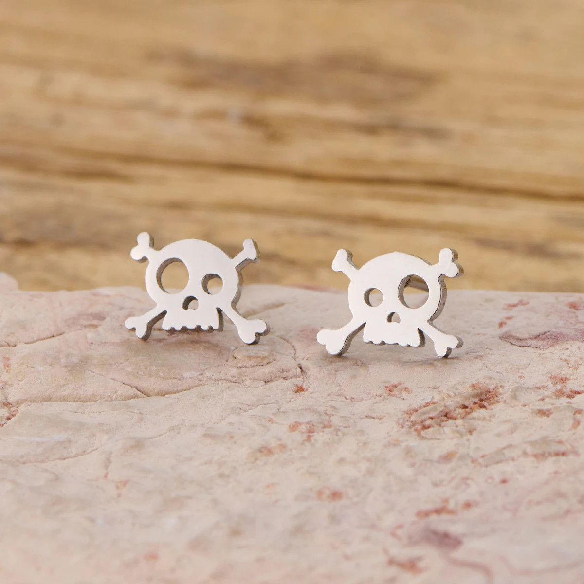 Jewelry Mini Hollow Skull Earrings Charm Earring Gift Size ONE SIZE - 1 Preview