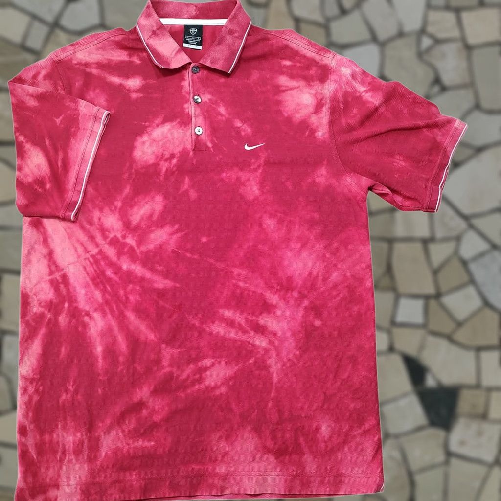 Nike VINTAGE Nike Polo Golf Tie Dye Shirt Swoosh Red 1 Of 1 XL L Adult Unisex 80s 90s College Golf Nike Golf Size US L / EU 52-54 / 3 - 1 Thumbnail