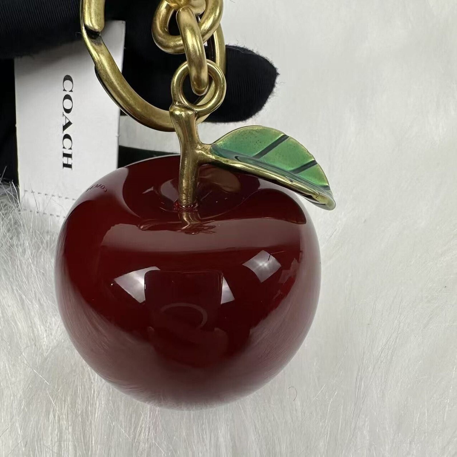Coach Coach Small Resin Apple Bag Charm In Brass / Red Multi NWT Size ONE SIZE - 5 Thumbnail