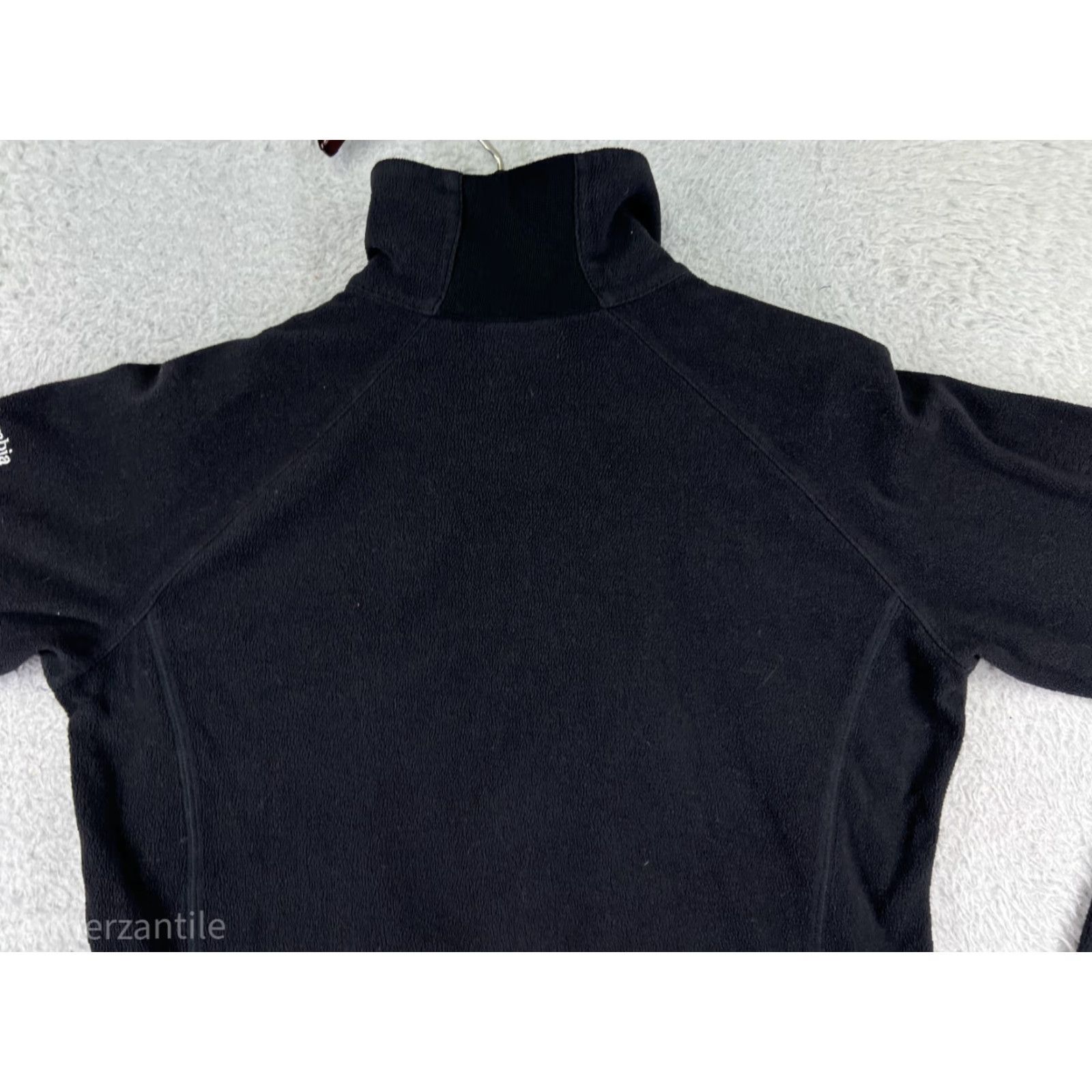 Vintage Columbia Women's Fleece 1/4 Zip Pullover Sweatshirt Black Medium Mock Neck Polyester Size M / US 6-8 / IT 42-44 - 7 Thumbnail