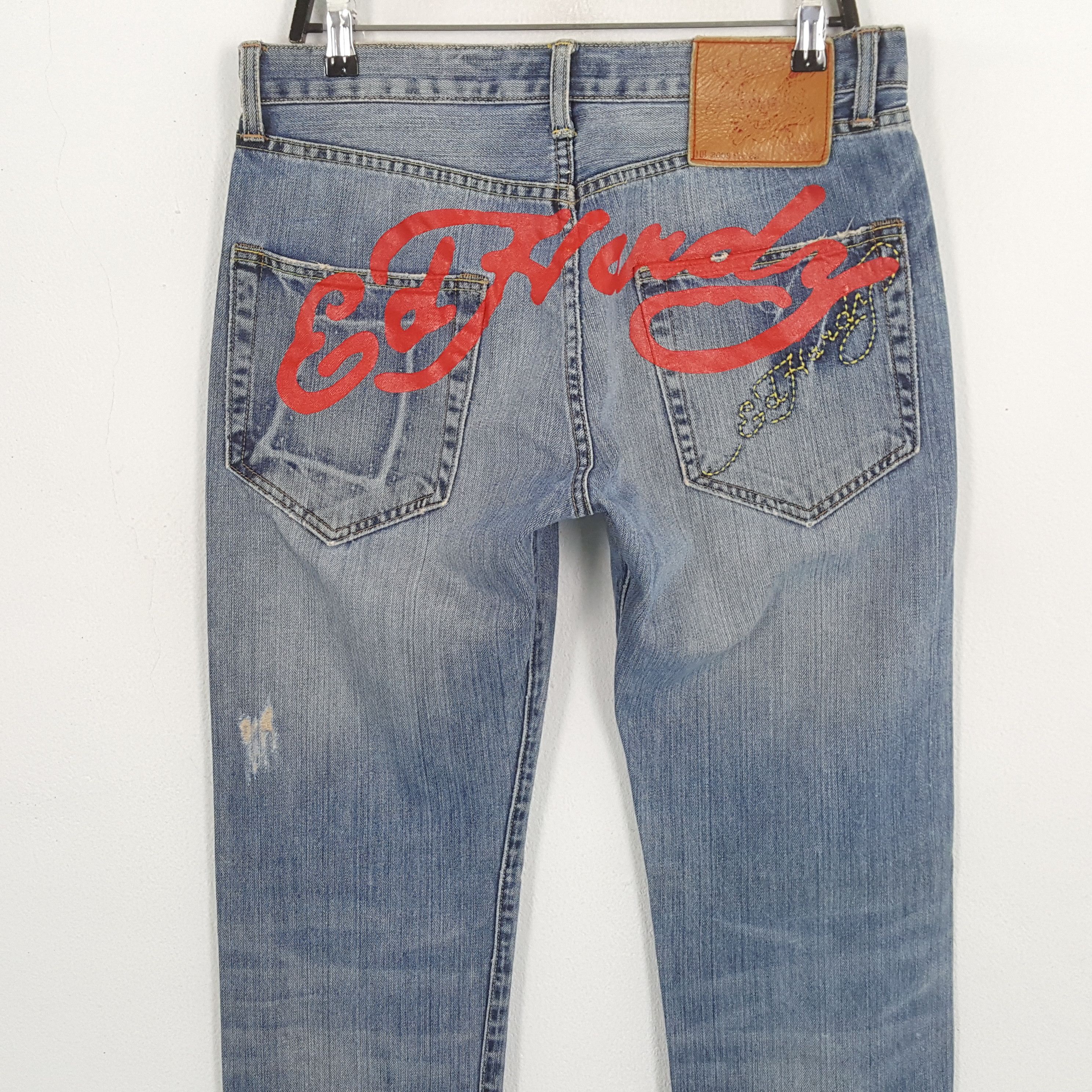 Christian Audigier × Ed Hardy × Vintage ED HARDY Designer Brand Fashion Style Custom Art Jeans Size US 32 / EU 48 - 2 Thumbnail
