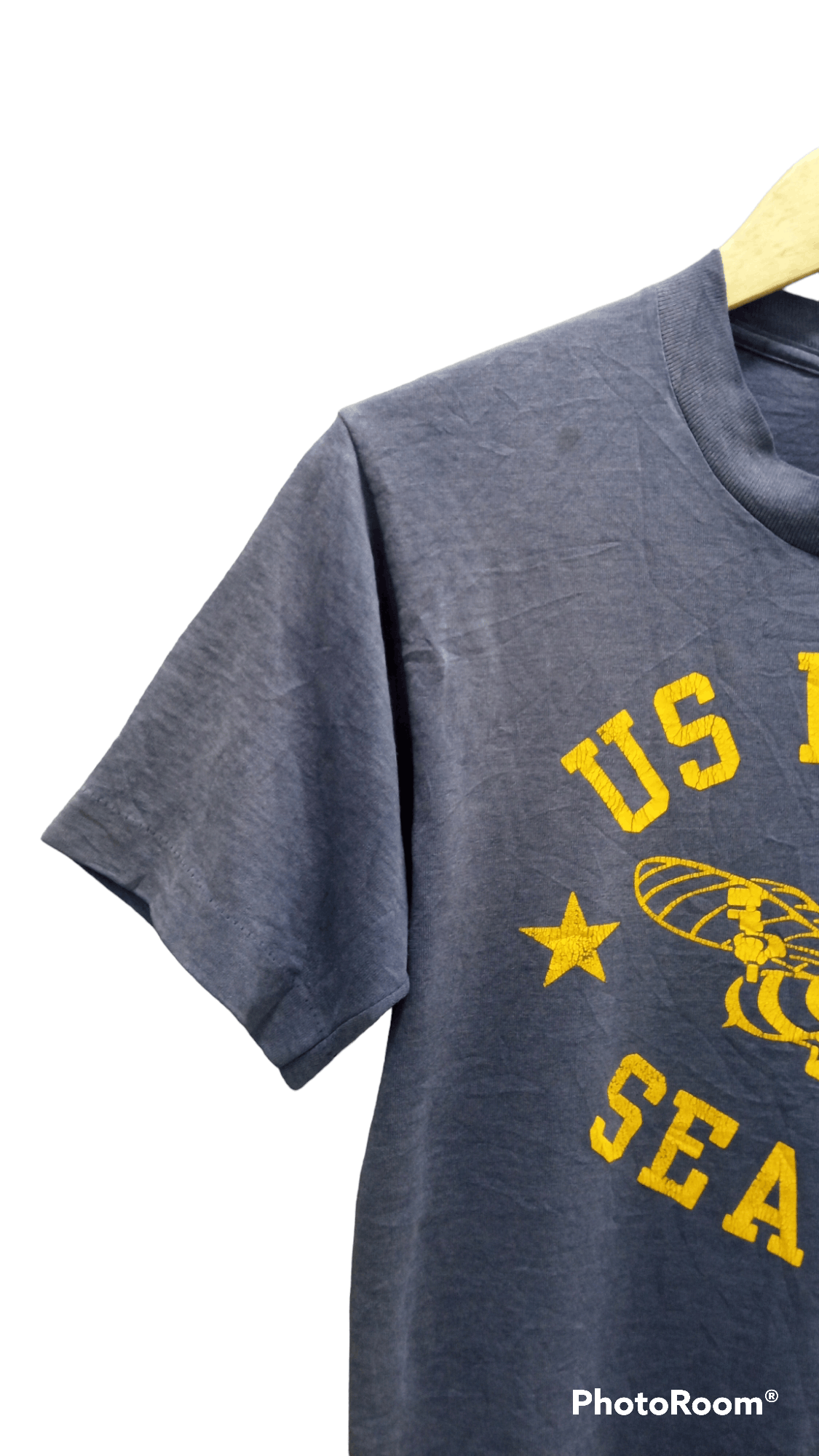 Fruit Of The Loom × Vintage 🔥🔥Vintage 90s USN US Navy Seabees T-Shirt Size US S / EU 44-46 / 1 - 6 Thumbnail
