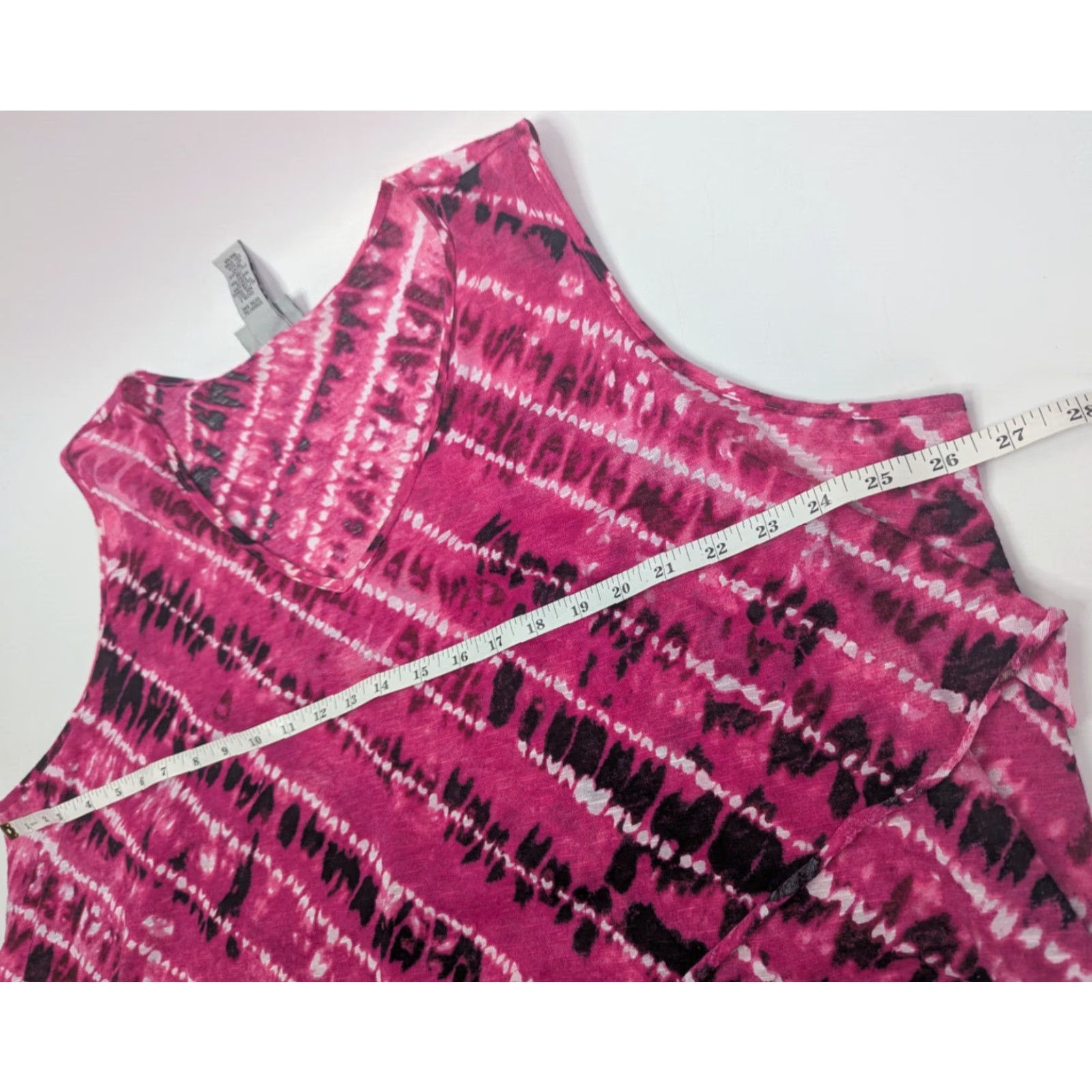 Vintage Catherines Blouse Shirt Sleeveless Tank Top Womens Plus 3X Pink Ruffles Vibrant V-Neck Easy Care Tiered For Casual Workwear Summer 90s Beach Preppy Size XXL / US 16-18 / IT 52-54 - 4 Thumbnail