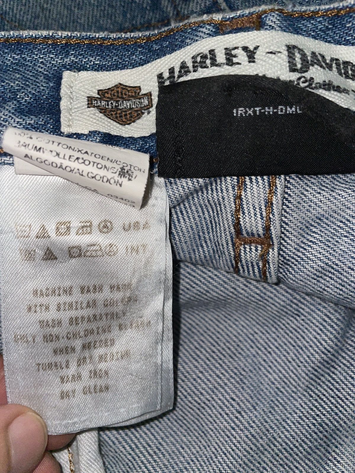 Harley Davidson × Vintage Vintage Harley Davidson Denim Jeans Distressed Condition Size US 35 - 6 Thumbnail