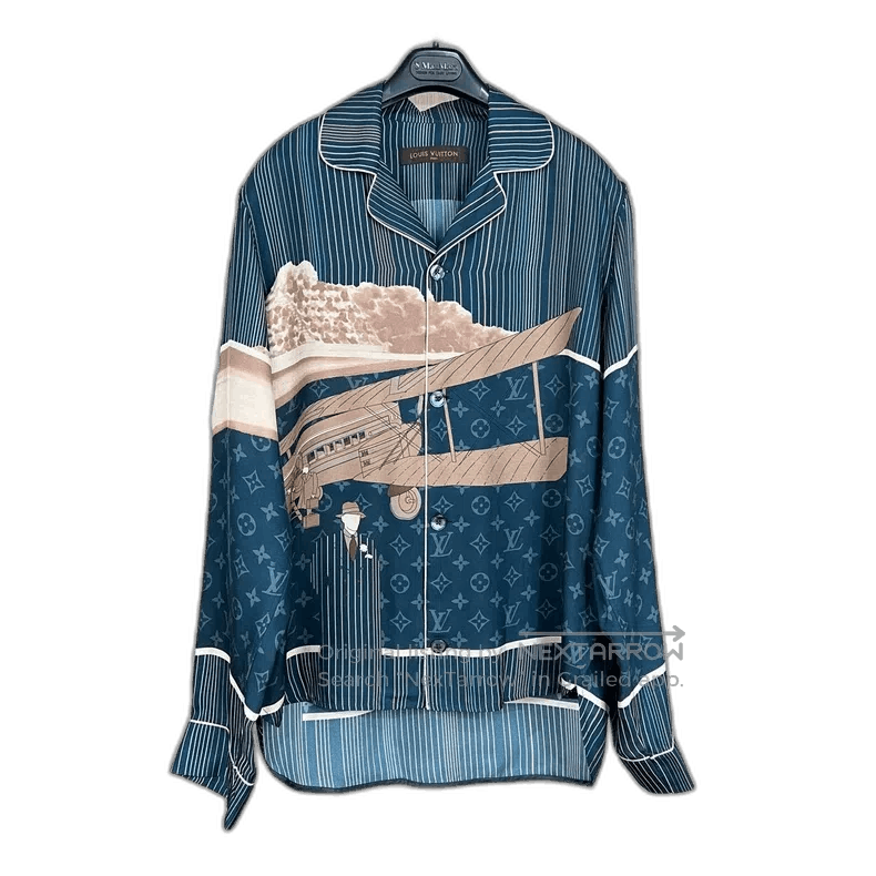 Louis Vuitton Louis Vuitton Silk Pajama Shirt in Blue. Size US S / EU 44-46 / 1 - 1 Thumbnail