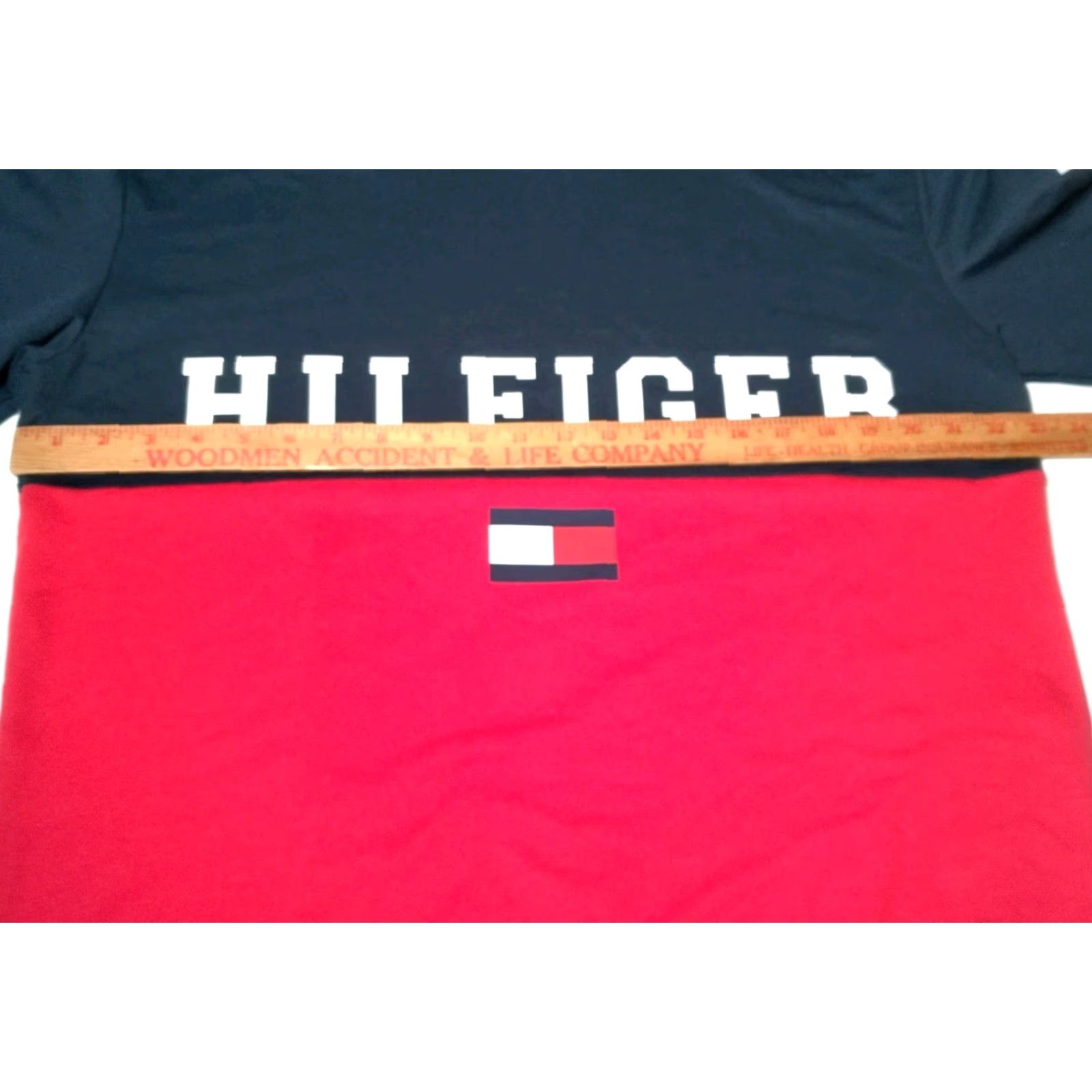 Tommy Hilfiger VINTAGE Tommy Hilfiger Shirt Me L Long Sleeve Red Blue Knit Top Sleepwear NEW Size US L / EU 52-54 / 3 - 5 Thumbnail