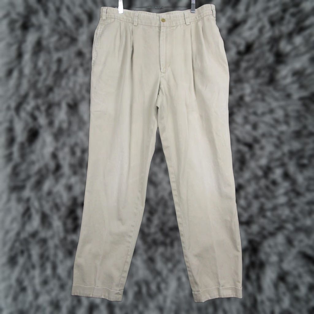 Bills Khakis Bills Khakis Pants Mens 37x31 Beige Pleated Chino Straight Leg Made USA Cotton Khakis Mens Pants Straight Leg 37 Beige USA Cotton Size US 37 - 1 Thumbnail