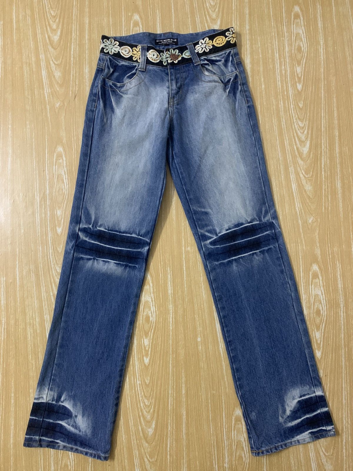 Japanese Brand Blue Moon Blue Rare Design Denim Jeans Pants Size US 28 / EU 44 - 2 Thumbnail