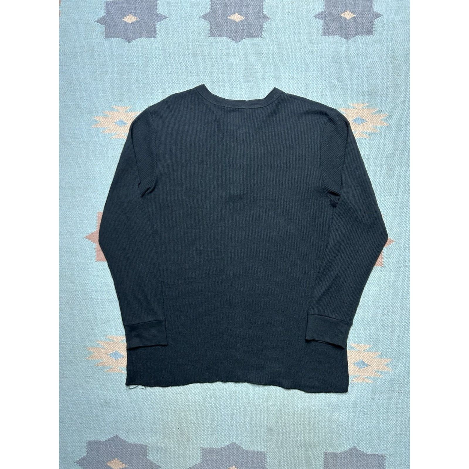 Fruit Of The Loom VINTAGE Fruit of the Loom waffle knit thermal shirt Henley black goth base layer soft XL Size US XL / EU 56 / 4 - 5 Thumbnail