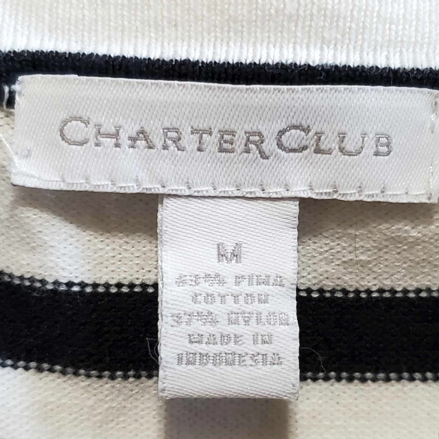 Charter Club Charter Club Cardigan Long Sleeve Pima Cotton Striped M Multicolor Women Size M / US 6-8 / IT 42-44 - 2 Thumbnail