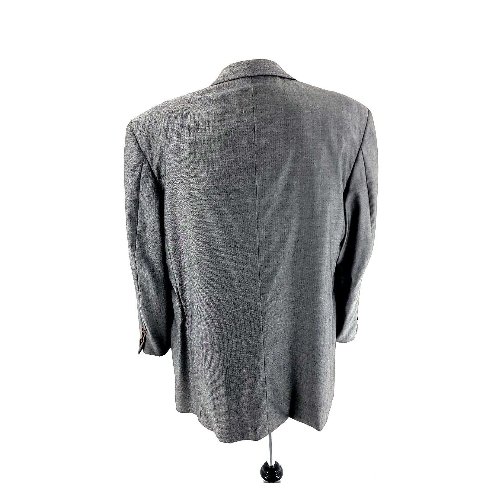 Hickey Freeman Hickey Freeman Neiman Marcus Wool 2 Button Gray Herringbone Size 42L - 6 Thumbnail