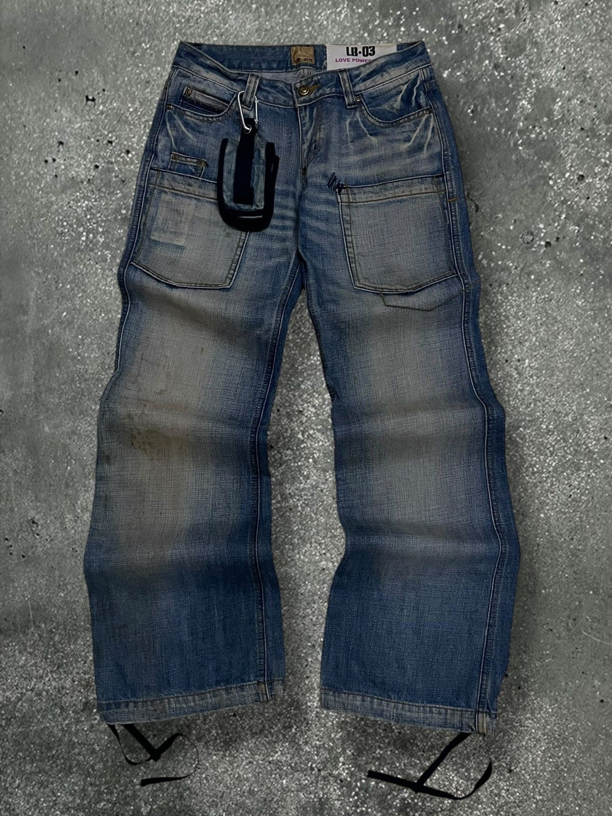 Le Grande Bleu (L.G.B.) Vintage 90s Designer Japan Lb-03 Love Power Soul Baggy Denim Size US 28 / EU 44 - 1 Thumbnail