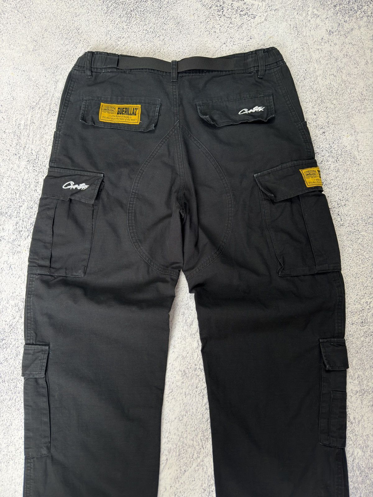Corteiz CORTEIZ GUERILLAZ BLACK CARGO PANTS Size US 34 / EU 50 - 11 Thumbnail
