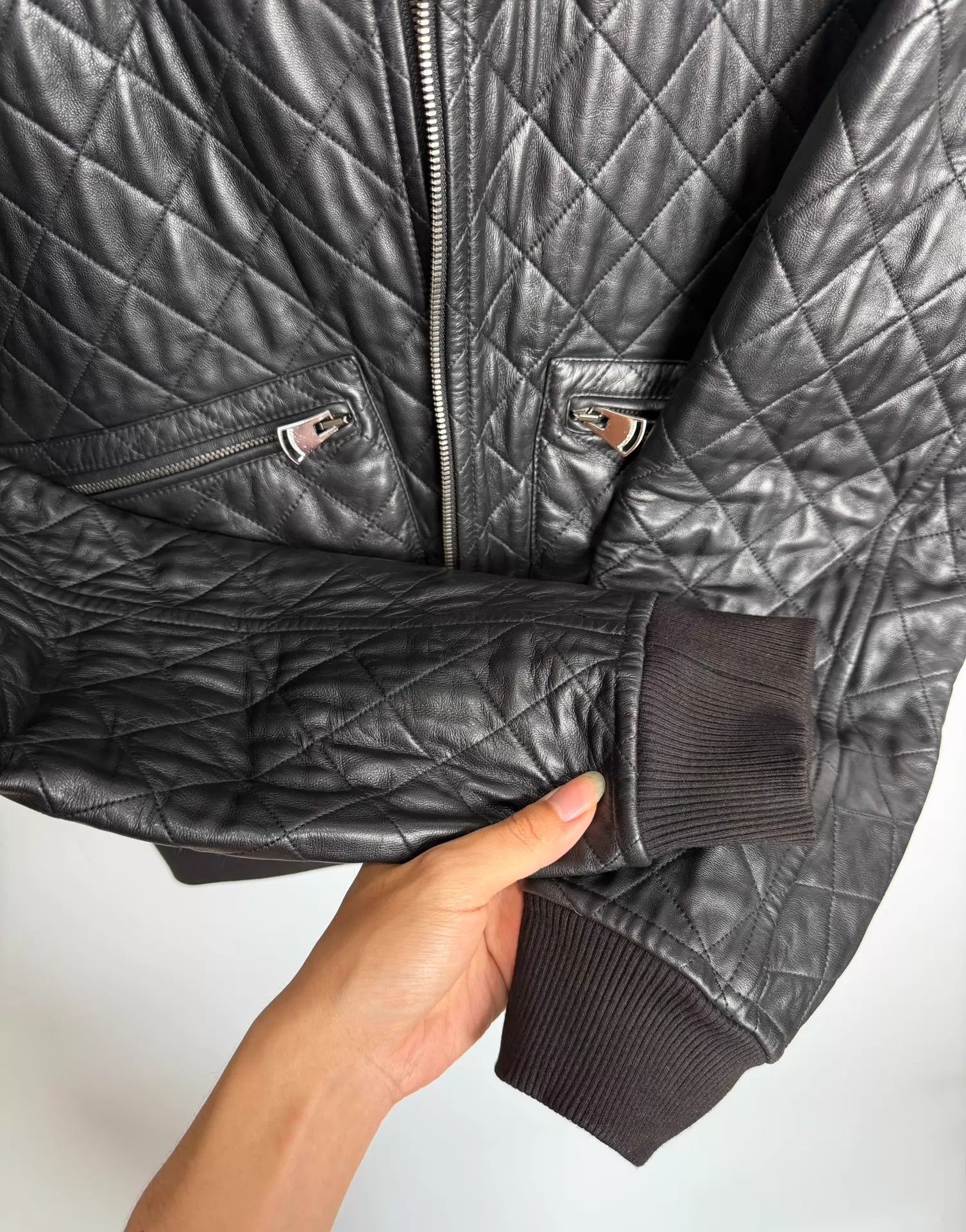 Dolce & Gabbana DG double-sided quilted leather jacket black/brown 48 Size US M / EU 48-50 / 2 - 5 Thumbnail