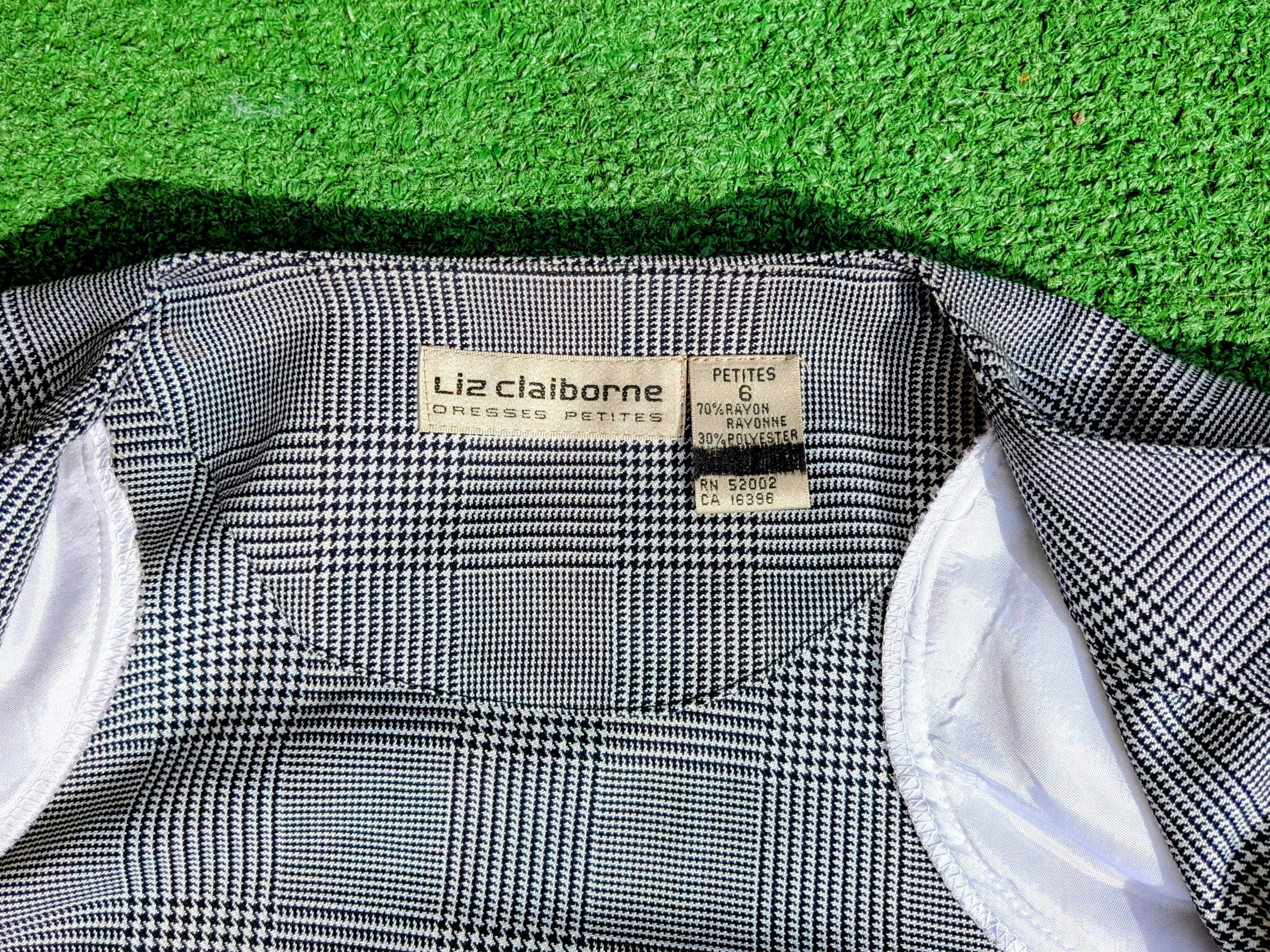 Vintage VTG Liz Claiborne Petites Houndstooth Coat+Maxi Skirt Suit Size M / US 6-8 / IT 42-44 - 6 Thumbnail