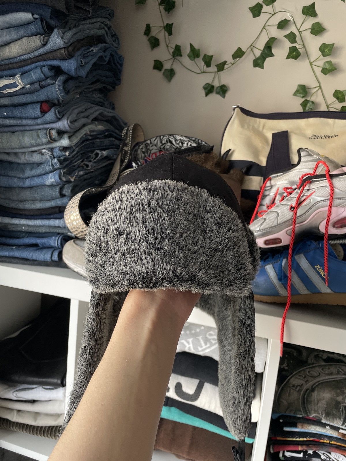 If Six Was Nine × Vintage Vintage Ushanka Hat Mohair Fur Fuzzy Nylon Varsity Japanese Size ONE SIZE - 5 Thumbnail