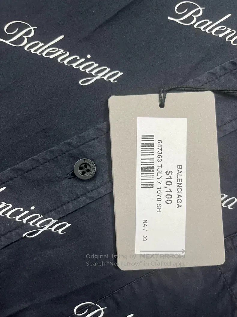 Balenciaga Balenciaga Black Printed Letter Logo Long Sleeve Shirt Size XS / US 0-2 / IT 36-38 - 6 Thumbnail