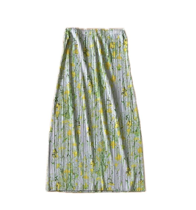 Issey Miyake Issey Miyake size:3 Green floral print skirt Size 31" - 3 Thumbnail