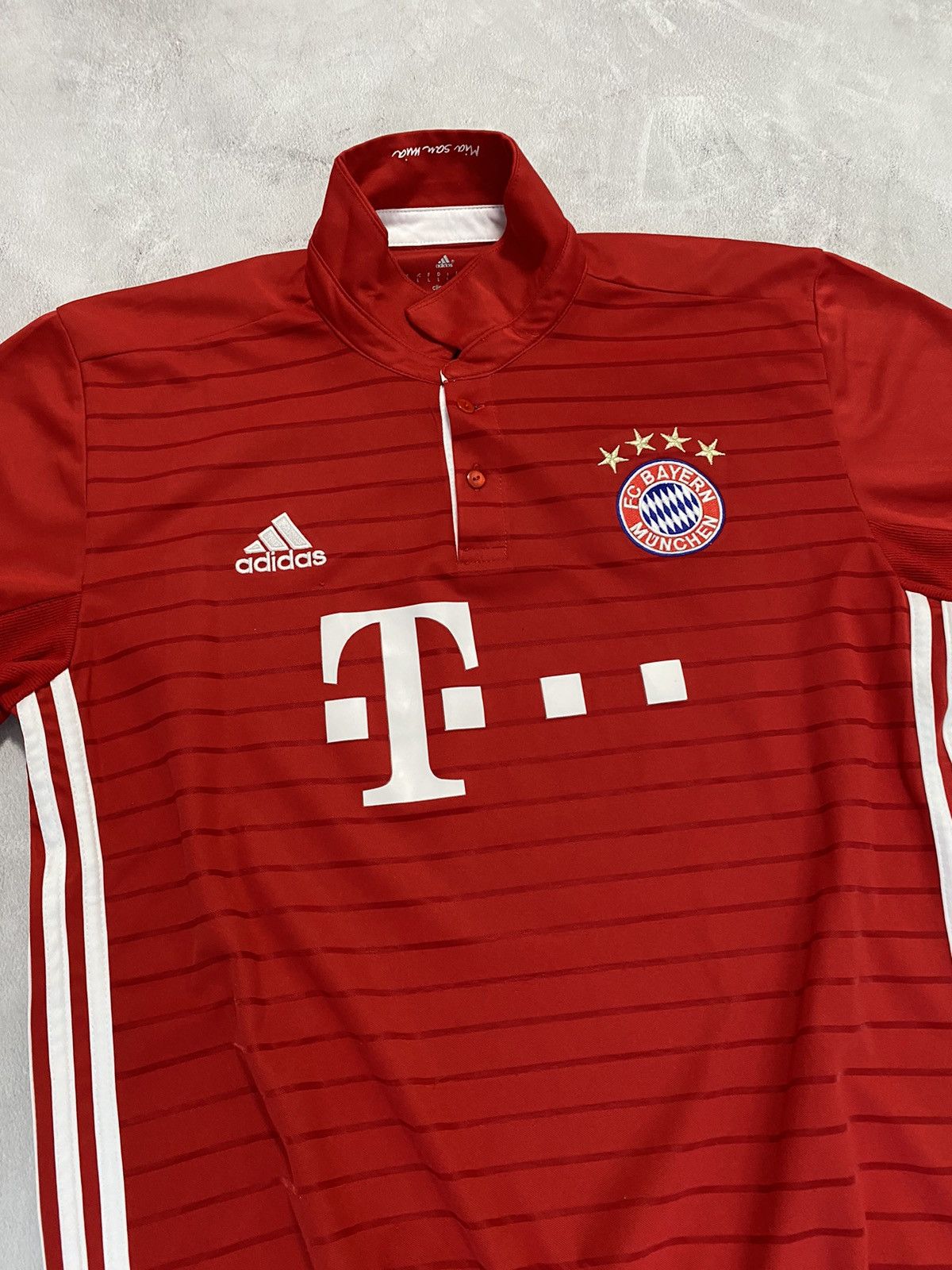 Vintage 💋 Vintage Polo Jersey Adidas FC Bayern Munchen Button Size US L / EU 52-54 / 3 - 4 Thumbnail