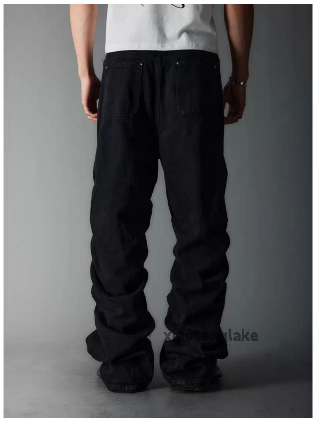 Jean × Vintage Utility skate hiphop pleated yuppie punk flared jeans Size US 36 / EU 52 - 3 Thumbnail