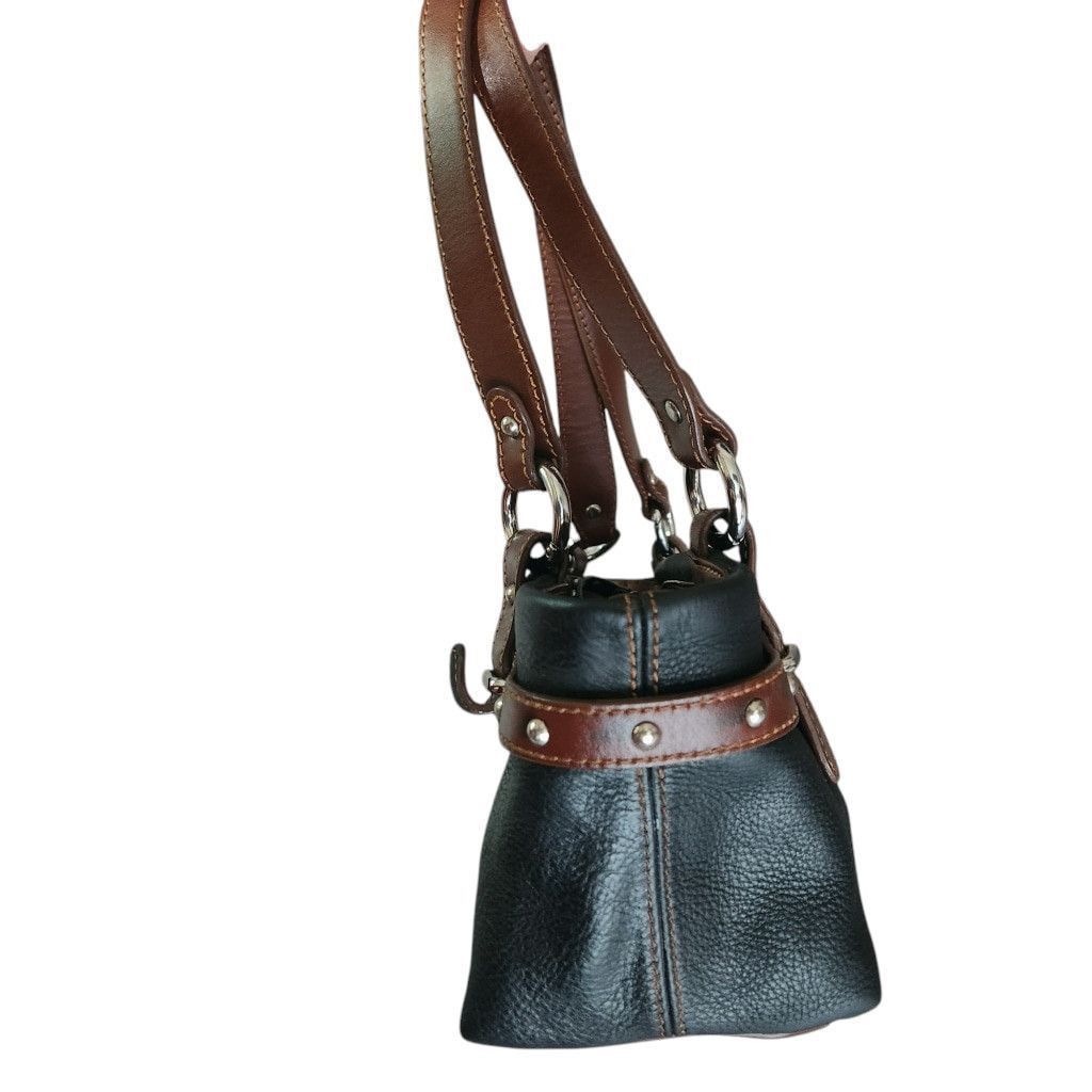 Bosca Bosca Leather Handbag Black and Brown Purse Bag Size ONE SIZE - 4 Thumbnail